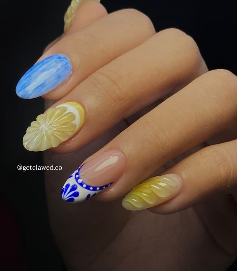 Colorful nails close-up